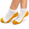 SPACETAO Women's Ankle Socks – White & Gold | Breathable, Quick-Drying, Odor Control